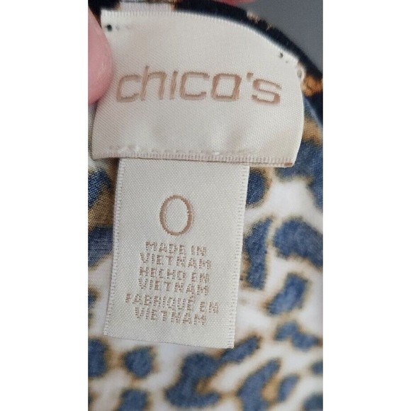 Chicos Party Dress Sz 0 (S) Stretch Midi Cheetah Animal Leopard Print Sleeveless - Picture 7 of 10